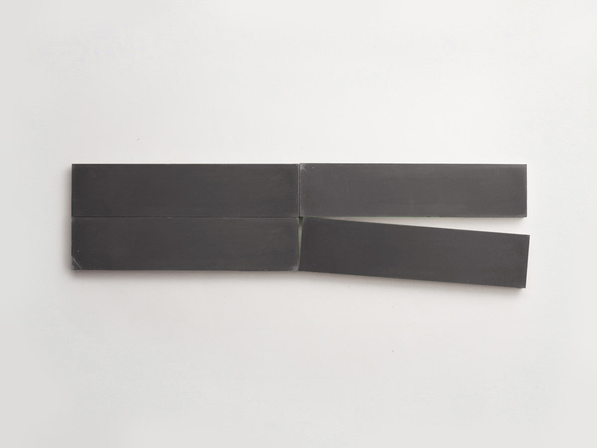 Cement tile solid colors 12x3 Rectangle Charcoal Grey.