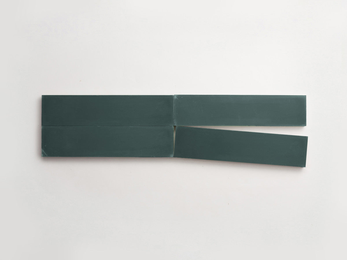 Cement tile solid colors 12x3 Rectangle Forest Green.