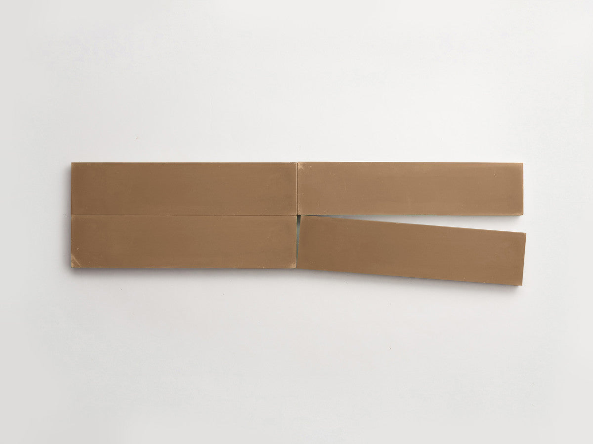 Cement tile solid colors 12x3 Rectangle Army Brown.