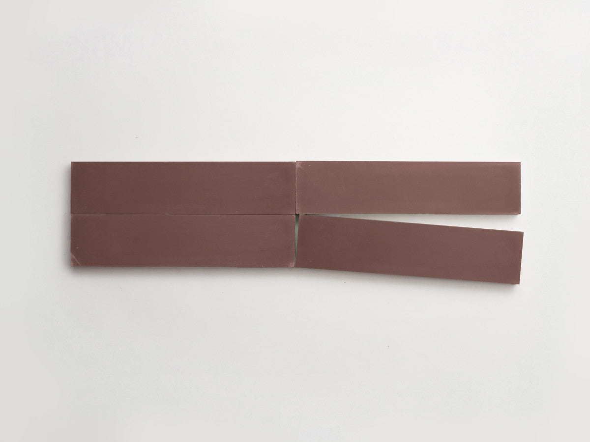 Cement tile solid colors 12x3 Rectangle Fig Brown.