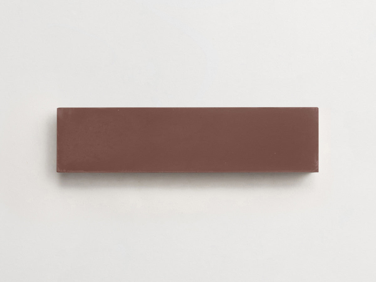 Cement tile solid colors 12x3 Rectangle Fig Brown.
