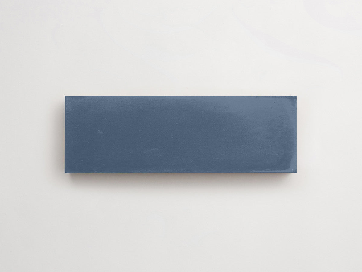 Cement tile solid colors 6x2 Rectangle Abyss Blue.