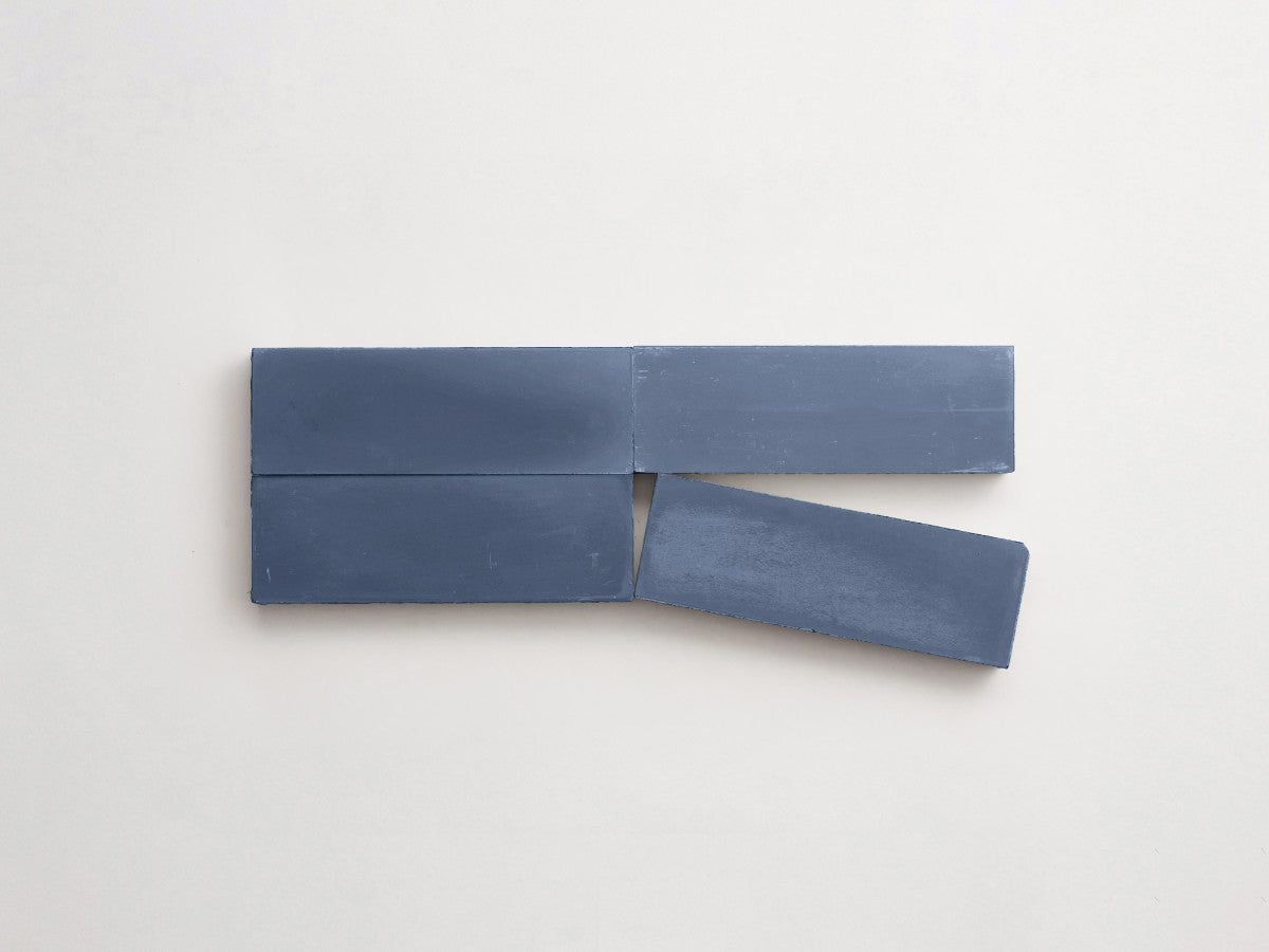 Cement tile solid colors 6x2 Rectangle Abyss Blue.
