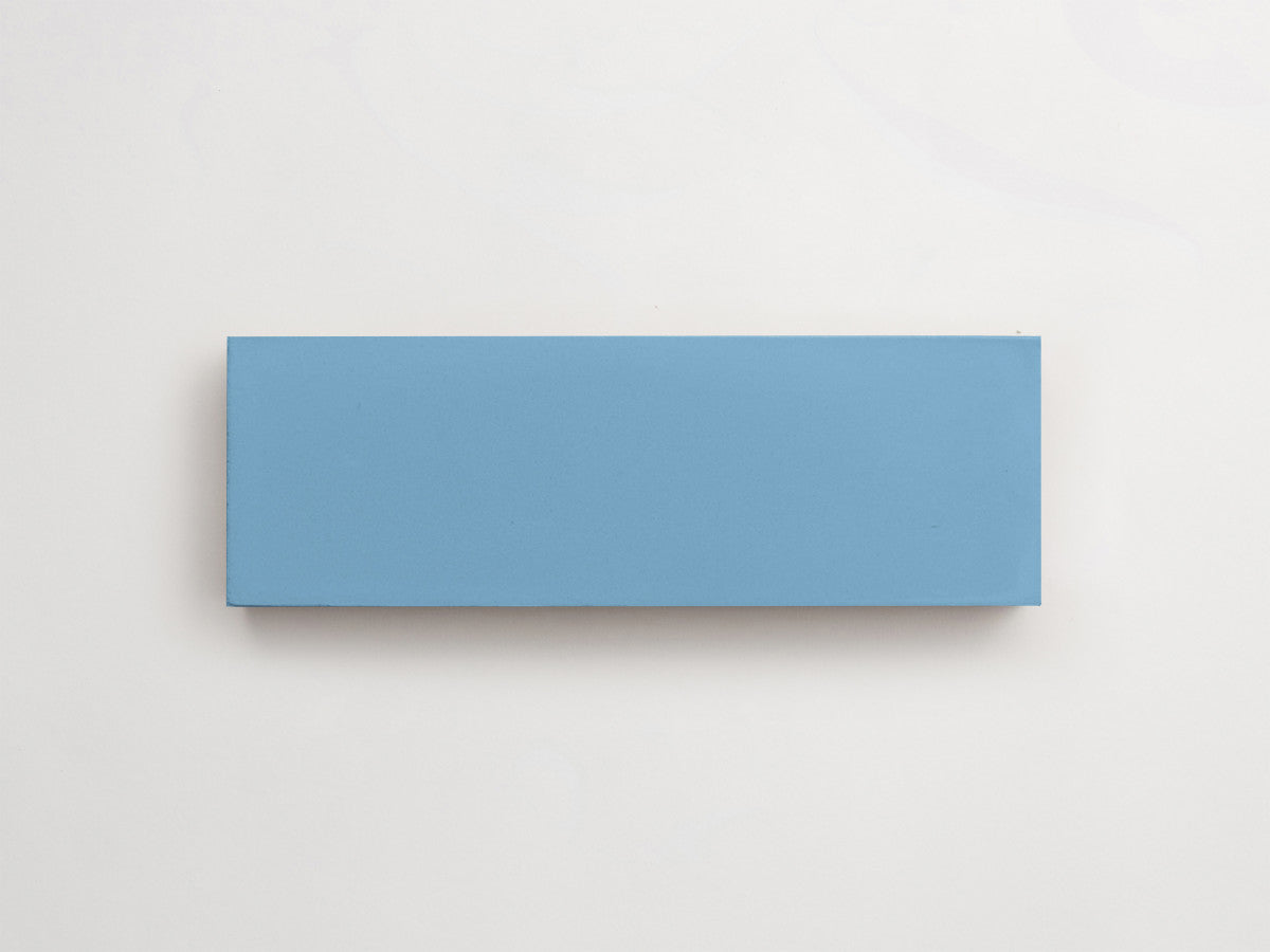 Cement tile solid colors 6x2 Rectangle Azure Blue.