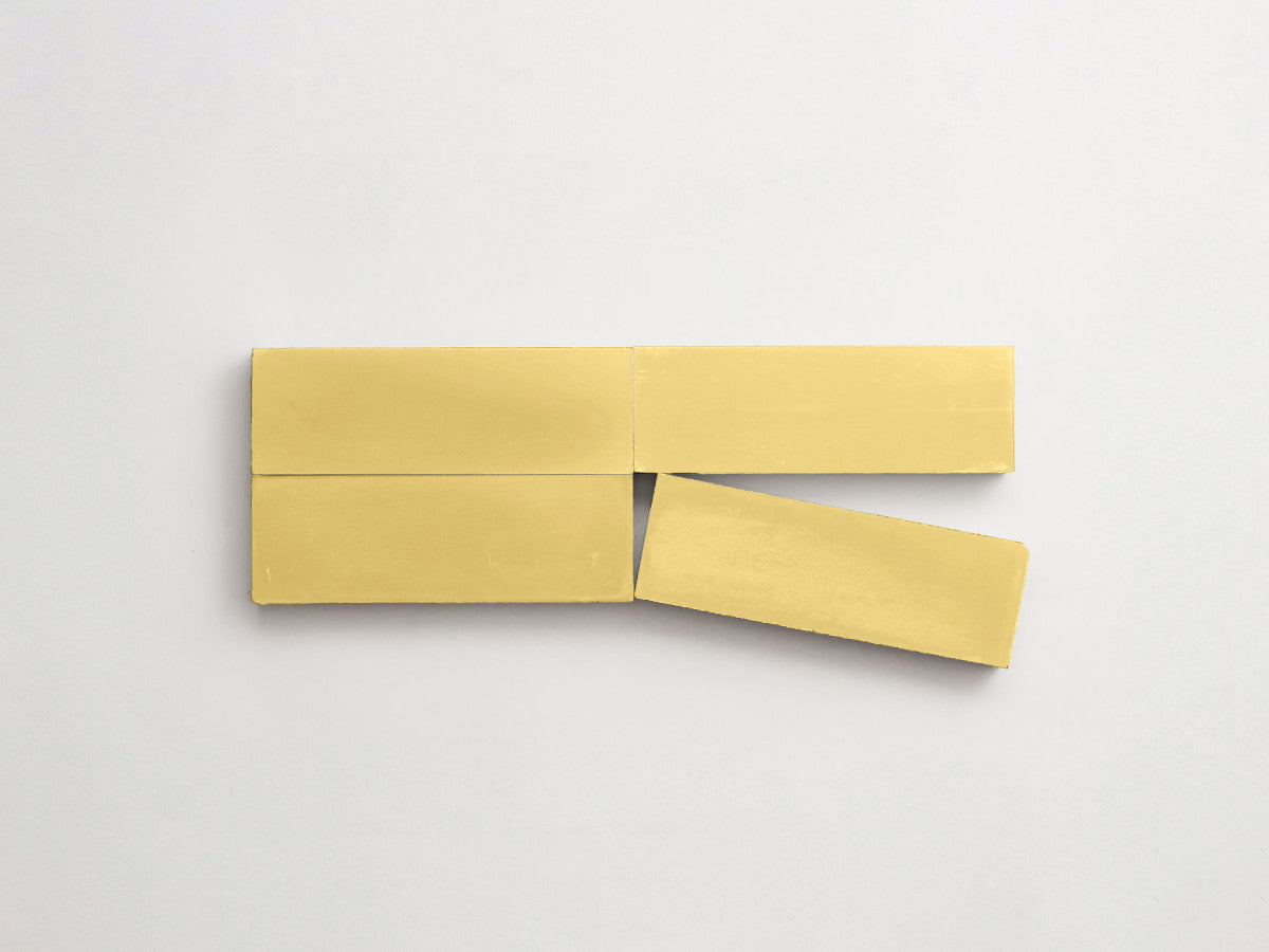 Cement tile solid colors 6x2 Rectangle Flan Yellow.