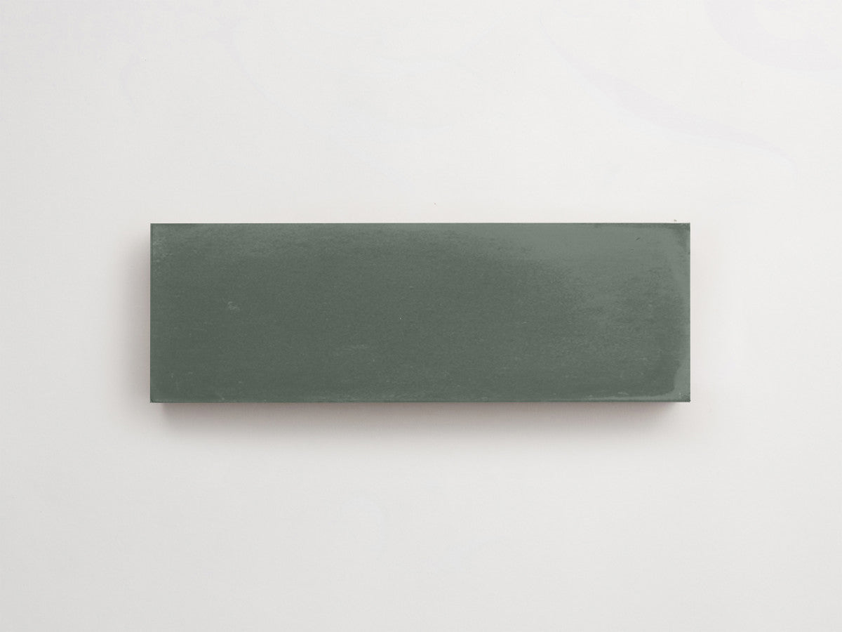 Cement tile solid colors 6x2 Rectangle Leaf Green.