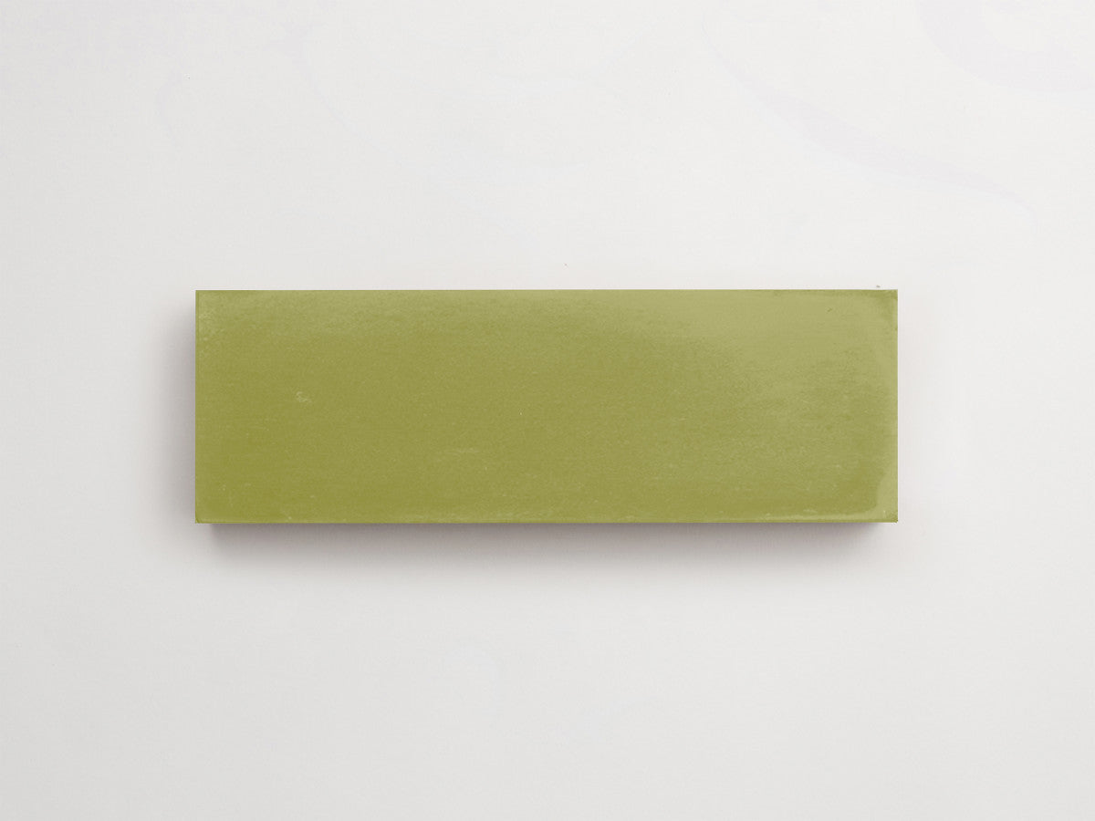 Cement tile solid colors 6x2 Rectangle Olive Green.