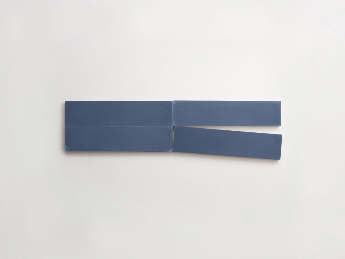 Cement tile solid colors 8x2 Rectangle Abyss Blue.