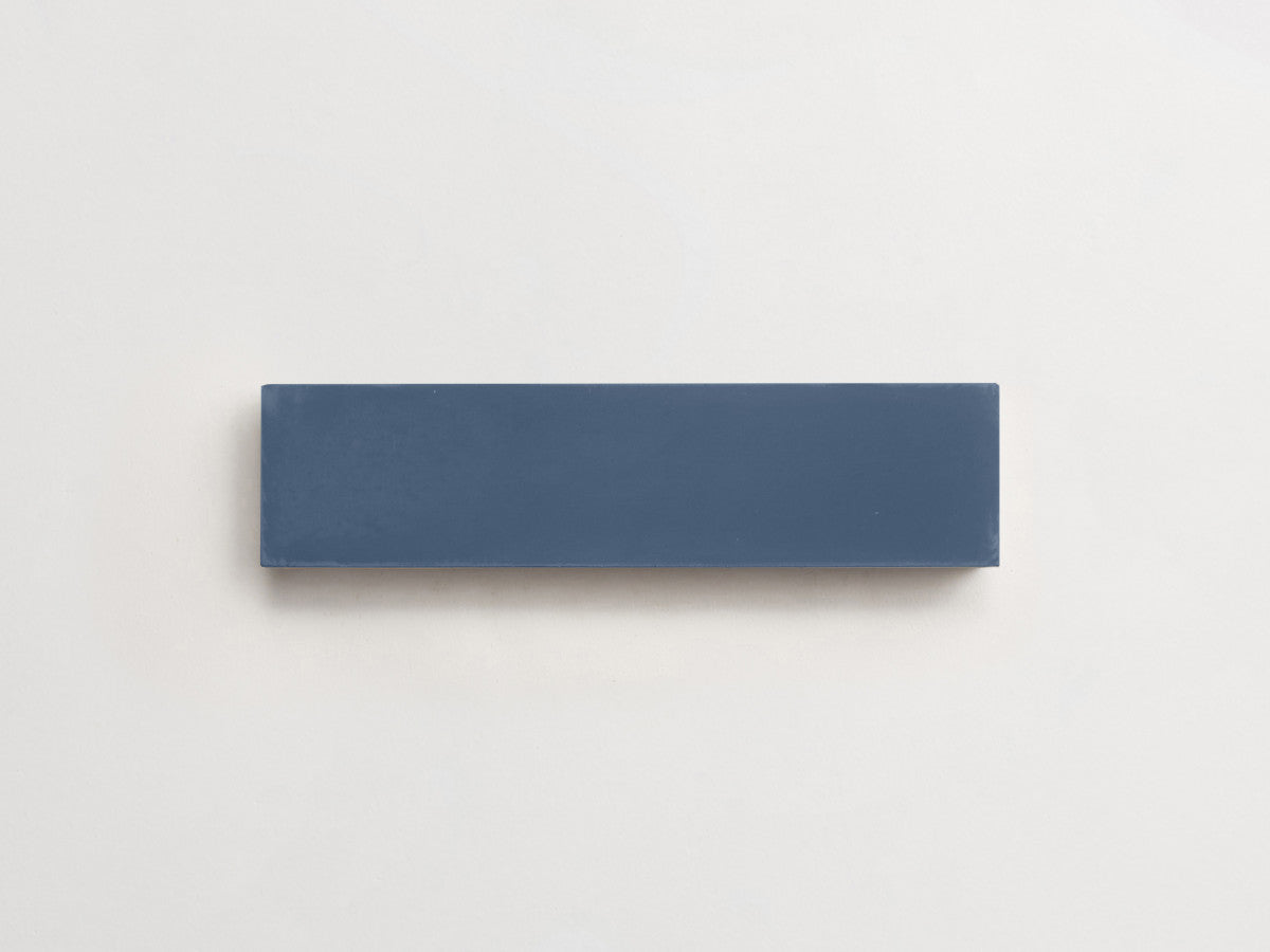 Cement tile solid colors 8x2 Rectangle Abyss Blue.