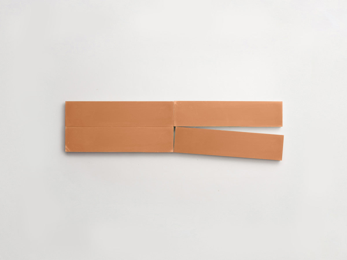 Cement tile solid colors 8x2 Rectangle Ale Terracotta.