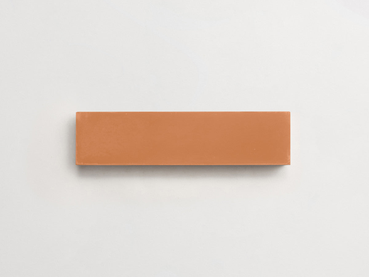 Cement tile solid colors 8x2 Rectangle Ale Terracotta.