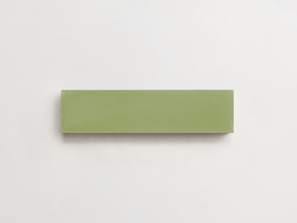 Cement tile solid colors 8x2 Rectangle Grass Green.