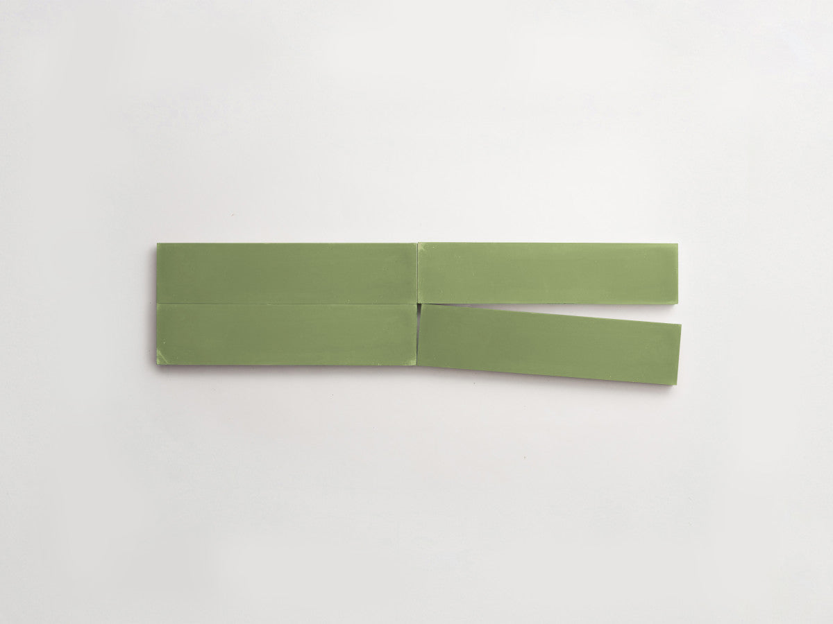 Cement tile solid colors 8x2 Rectangle Grass Green.