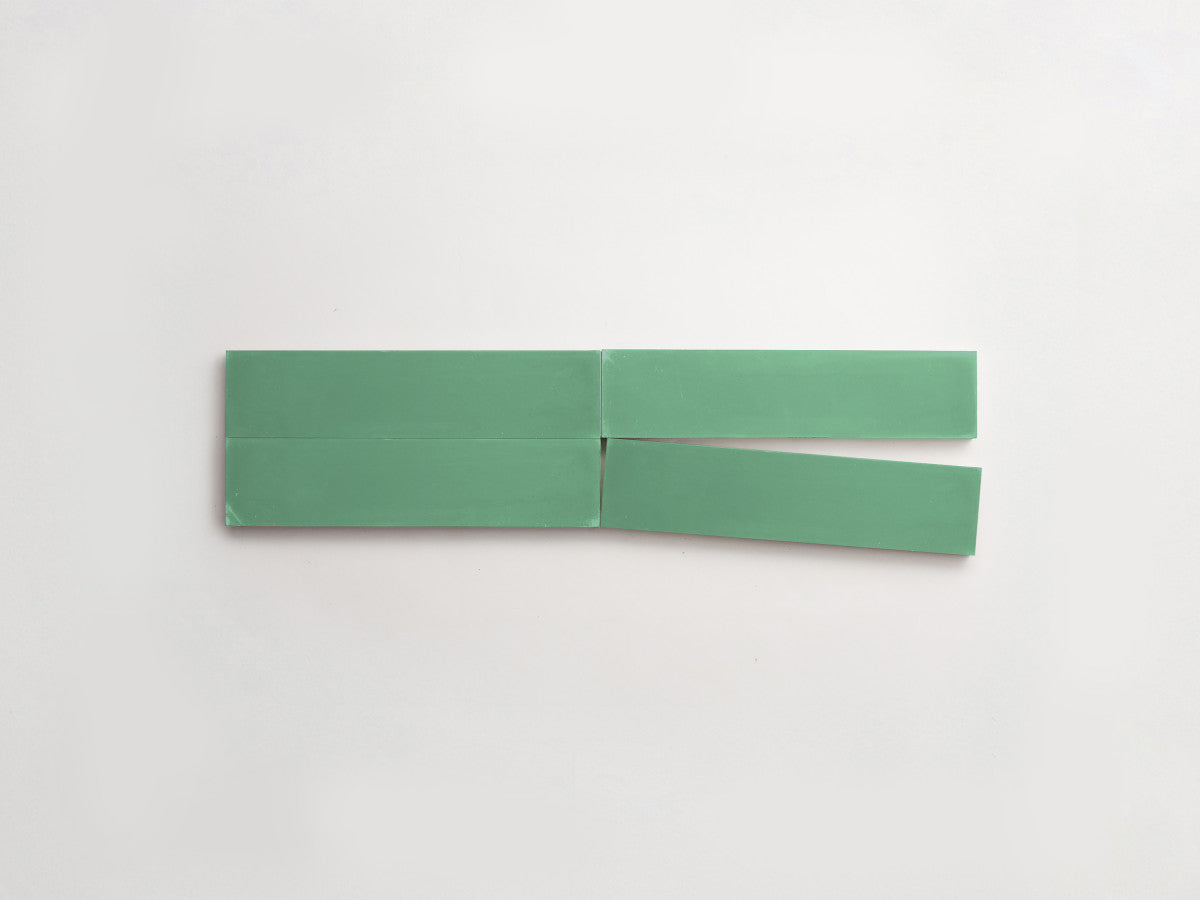 Cement tile solid colors 8x2 Rectangle Nettle Green.