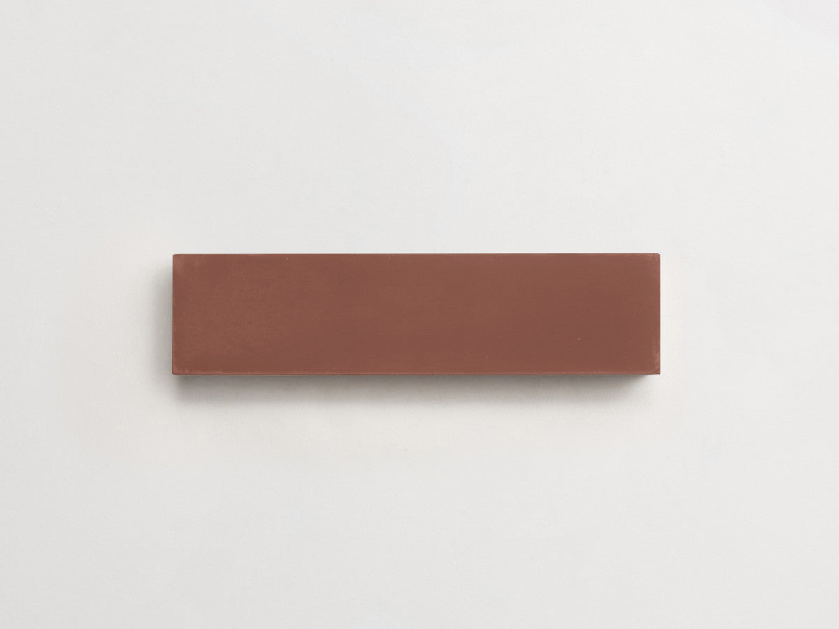 Cement tile solid colors 8x2 Rectangle Prune Terracotta.