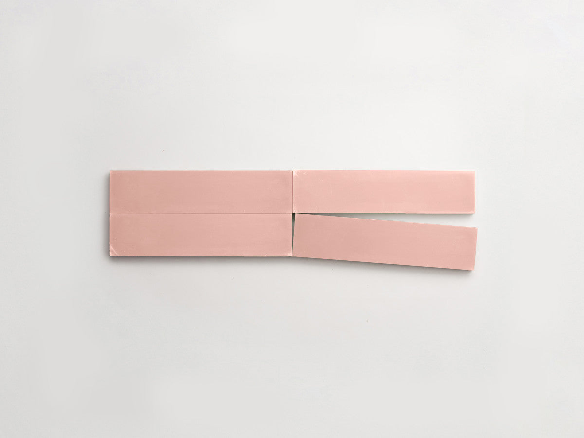 Cement tile solid colors 8x2 Rectangle Rose Pink.