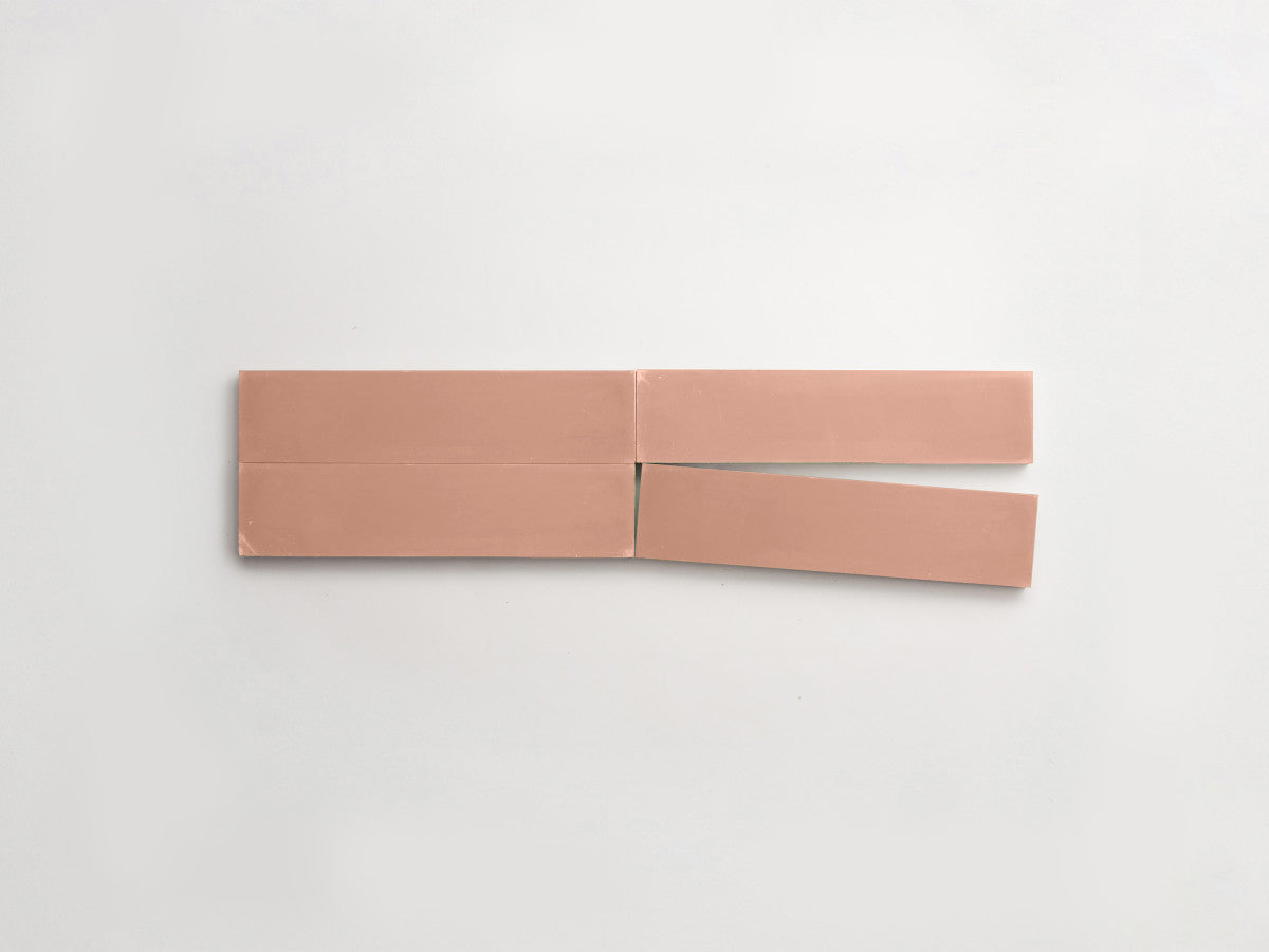 Cement tile solid colors 8x2 Rectangle Rouge Pink.