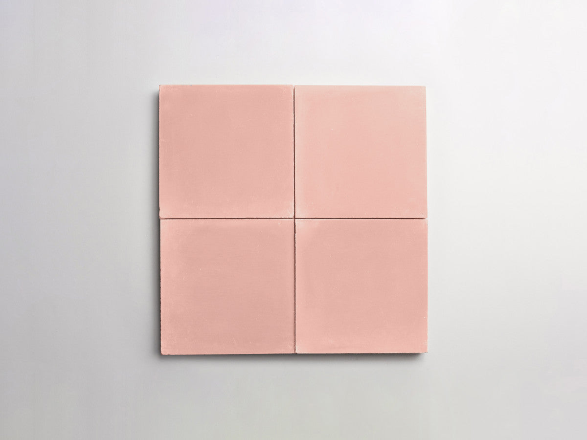 Cement tile solid colors 4x4 Square Rose Pink.