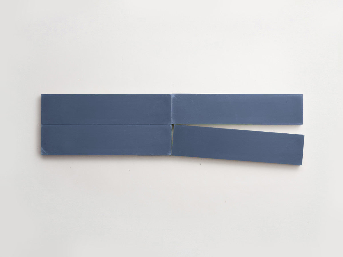 Cement tile solid colors 12x3 Rectangle Abyss Blue.