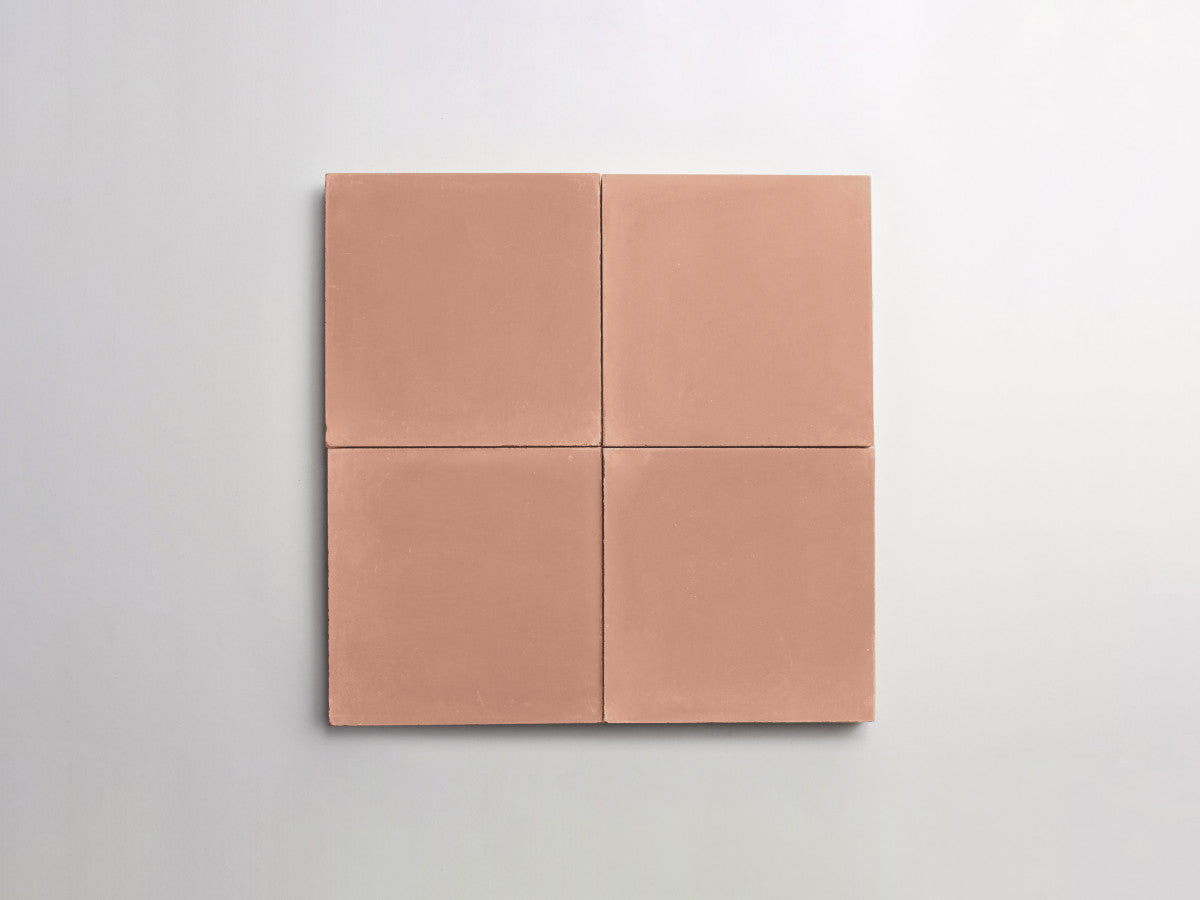 Cement tile solid colors 4x4 Square Rouge Pink.