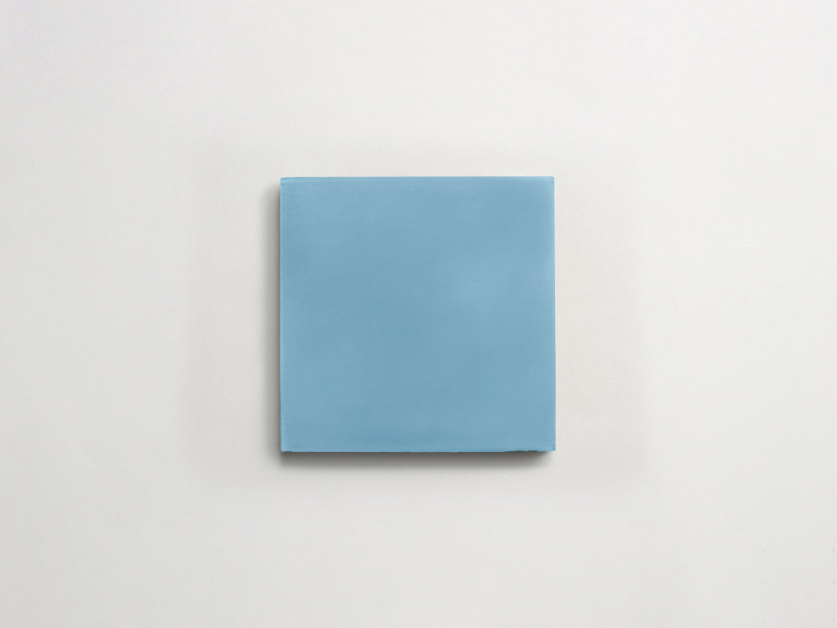 Cement tile solid colors 4x4 Square Azure Blue.