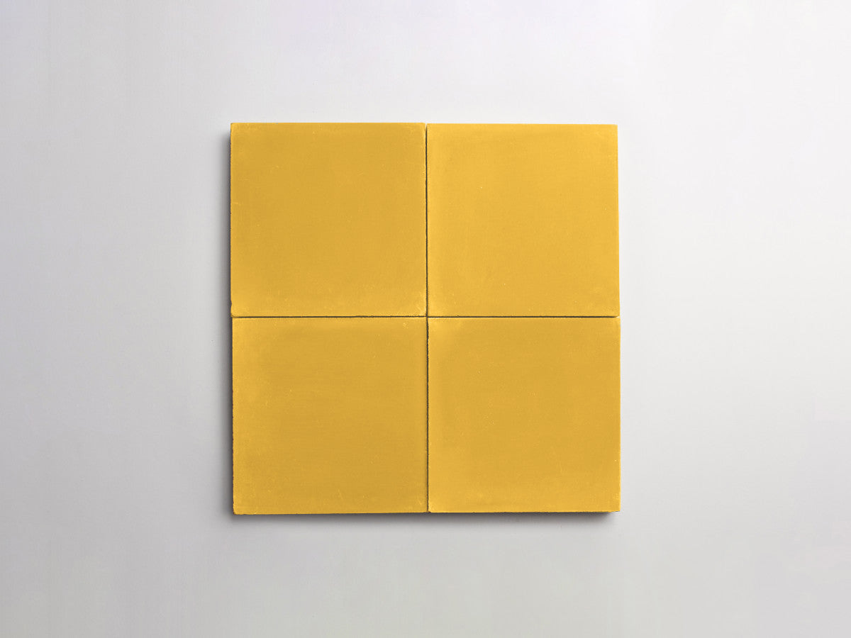 Cement tile solid colors 4x4 Square Duckling Yellow.