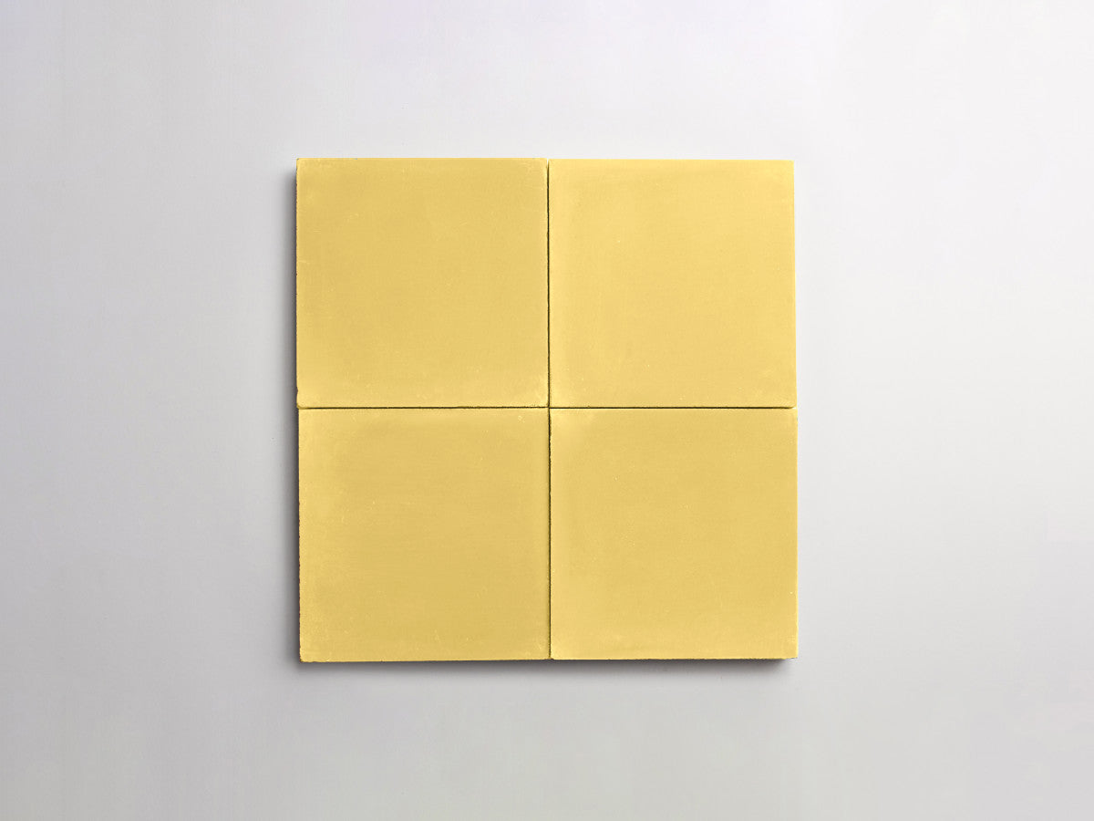 Cement tile solid colors 4x4 Square Flan Yellow.