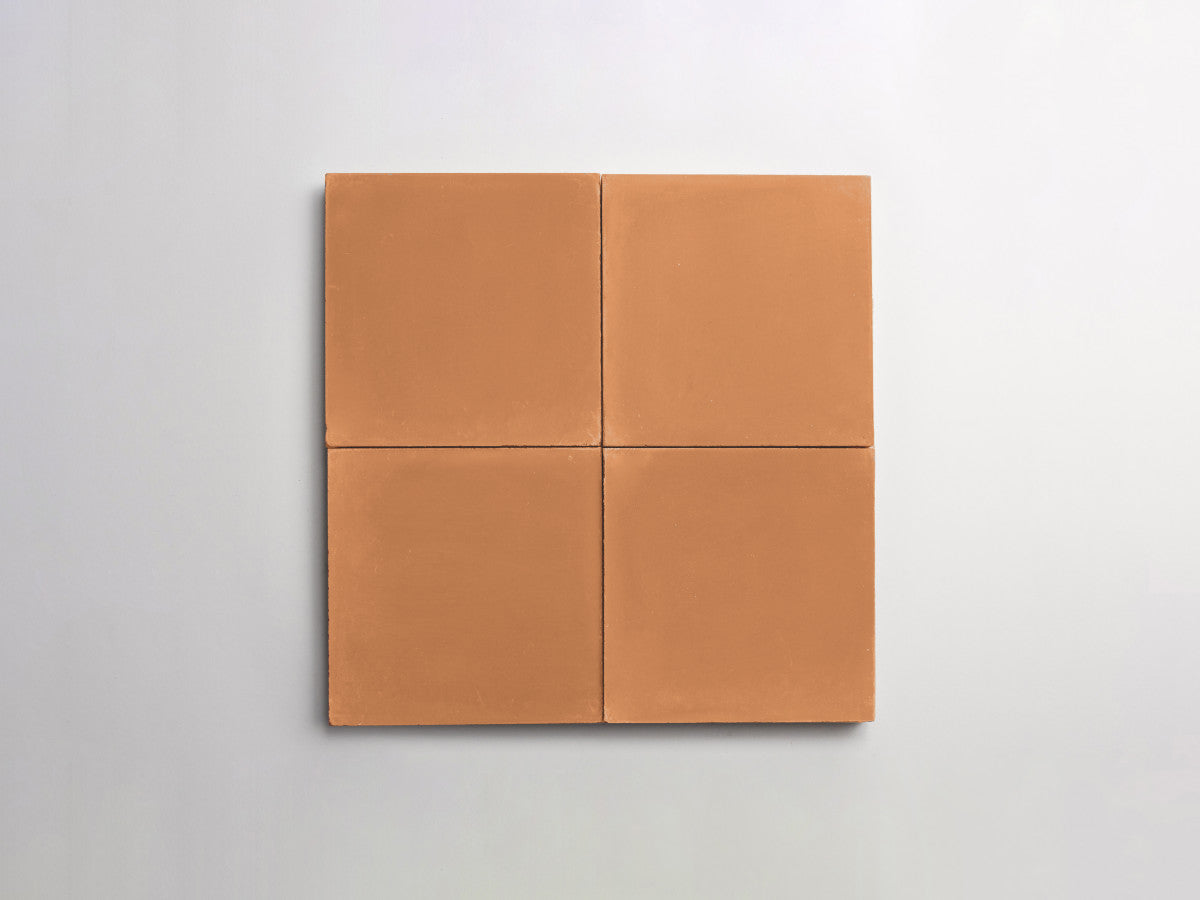 Cement tile solid colors 4x4 Square Ale Terracotta.