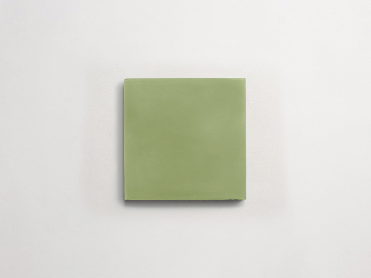 Cement tile solid colors 4x4 Square Grass Green.