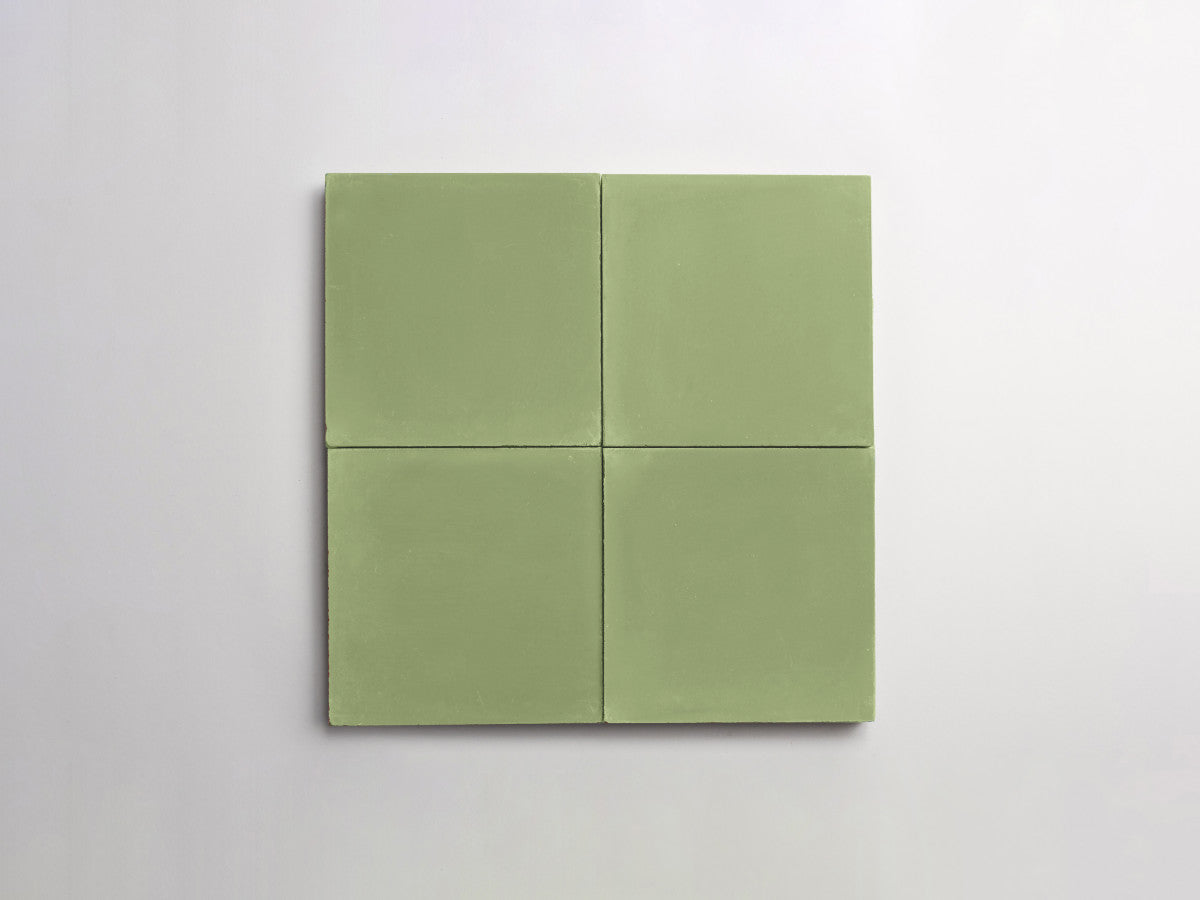 Cement tile solid colors 4x4 Square Grass Green.