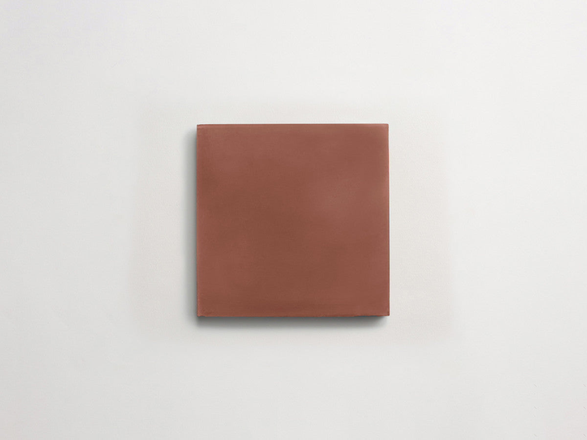 Cement tile solid colors 4x4 Square Prune Terracotta.