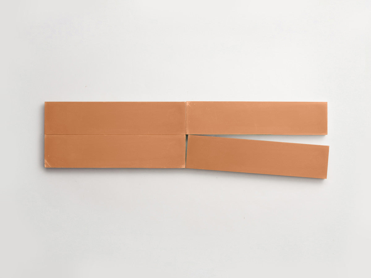 Cement tile solid colors 12x3 Rectangle Ale Terracotta.