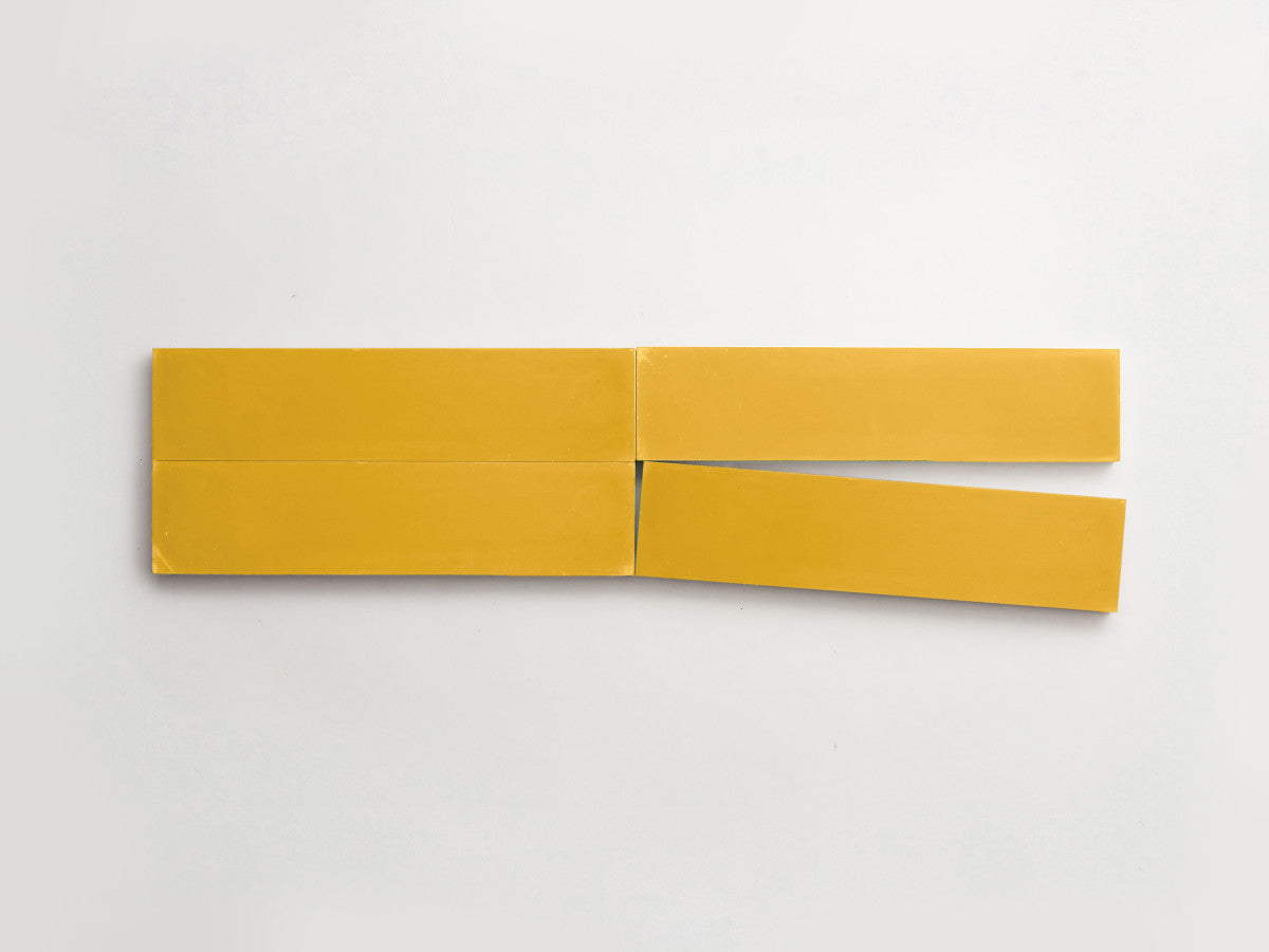 Cement tile solid colors 12x3 Rectangle Duckling Yellow.
