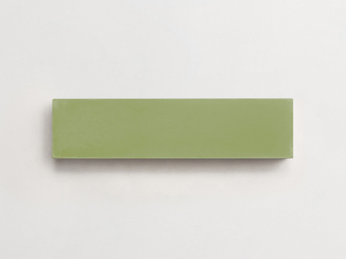 Cement tile solid colors 12x3 Rectangle Grass Green.