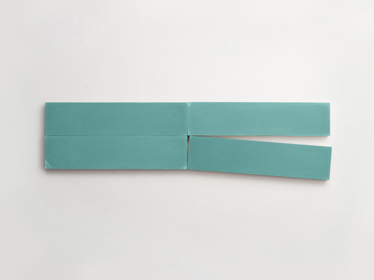 Cement tile solid colors 12x3 Rectangle Kingfisher Blue.