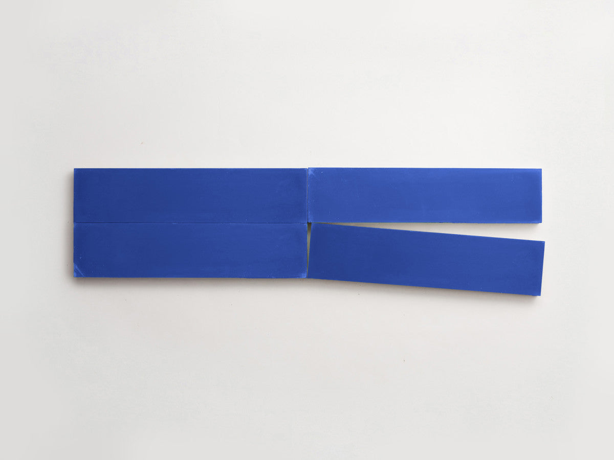 Cement tile solid colors 12x3 Rectangle Lapis Blue.