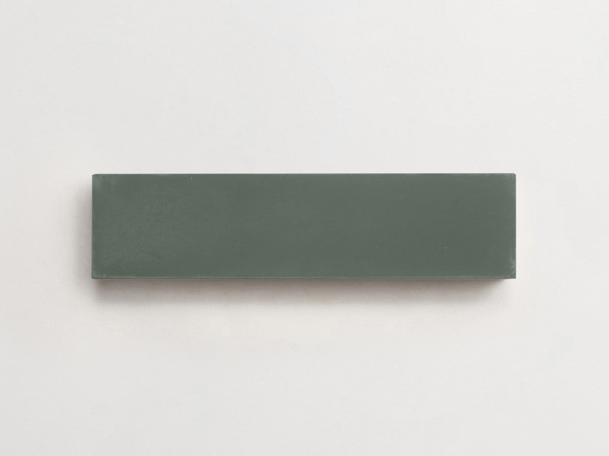 Cement tile solid colors 12x3 Rectangle Leaf Green.