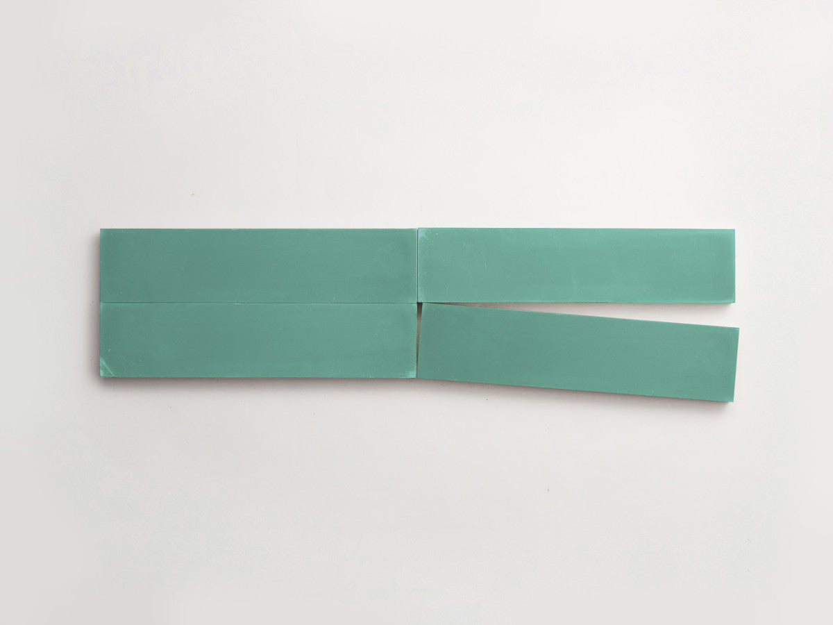 Cement tile solid colors 12x3 Rectangle Loch Green.