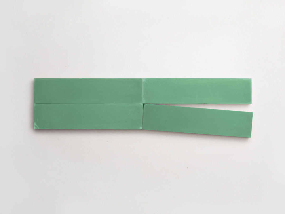 Cement tile solid colors 12x3 Rectangle Nettle Green.
