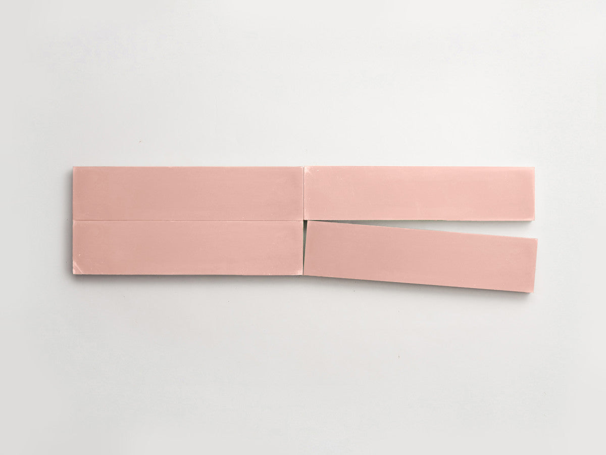 Cement tile solid colors 12x3 Rectangle Rose Pink.