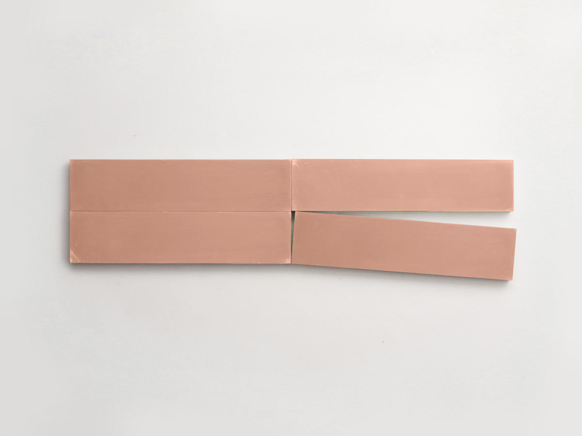 Cement tile solid colors 12x3 Rectangle Rouge Pink.