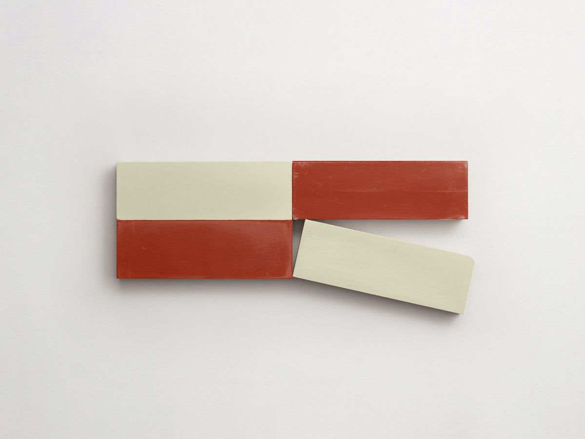 Cement Checkerboard Tile Bundle 6x2 White, Red.