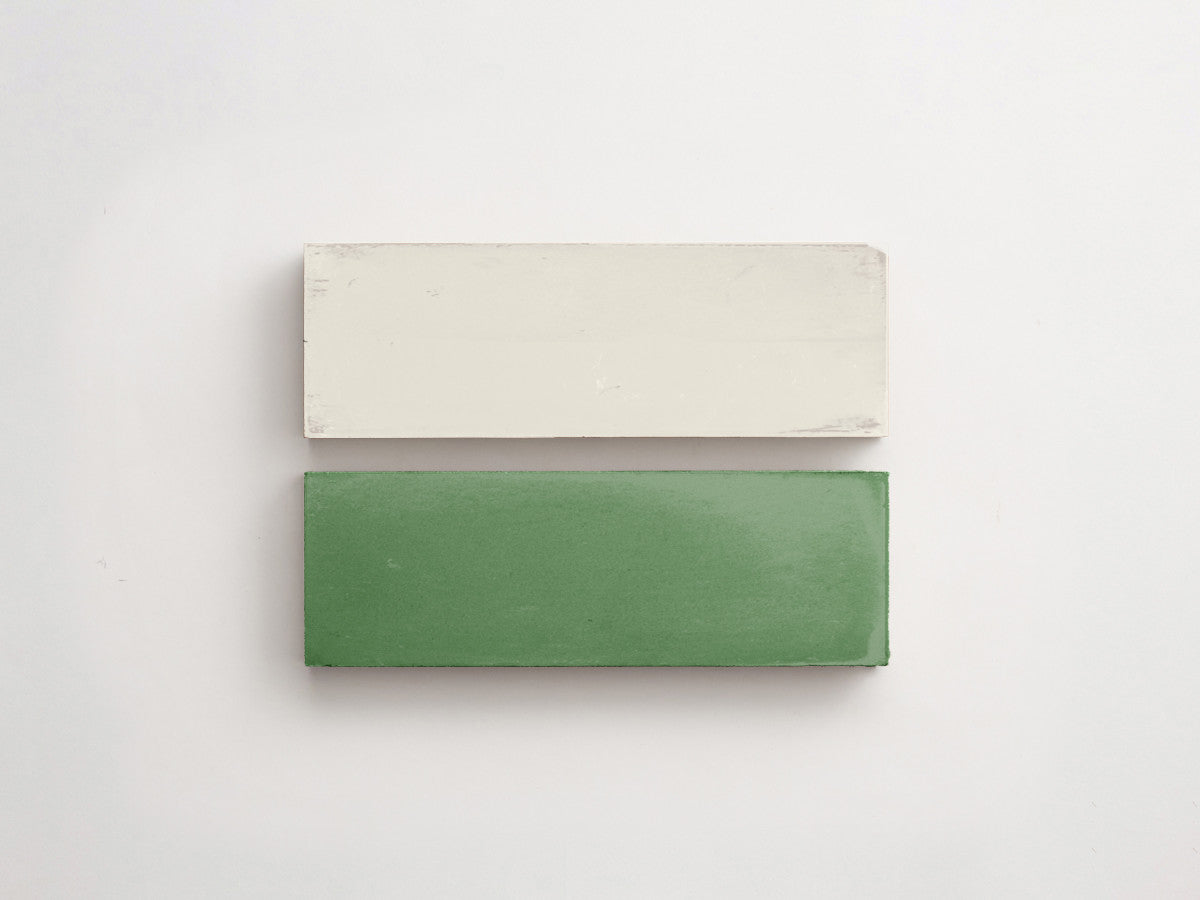 Cement Checkerboard Tile Bundle 6x2 White, Green.