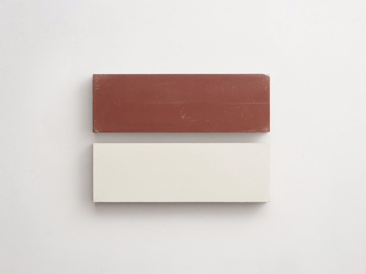 Cement Checkerboard Tile Bundle 6x2 White, Chestnut Brown.