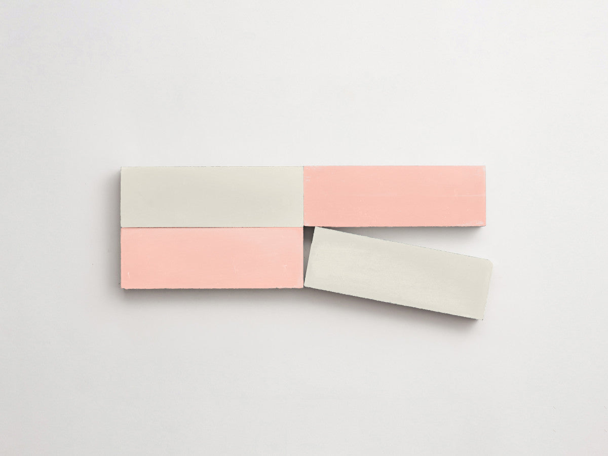 Cement Checkerboard Tile Bundle 6x2 White, Pink.