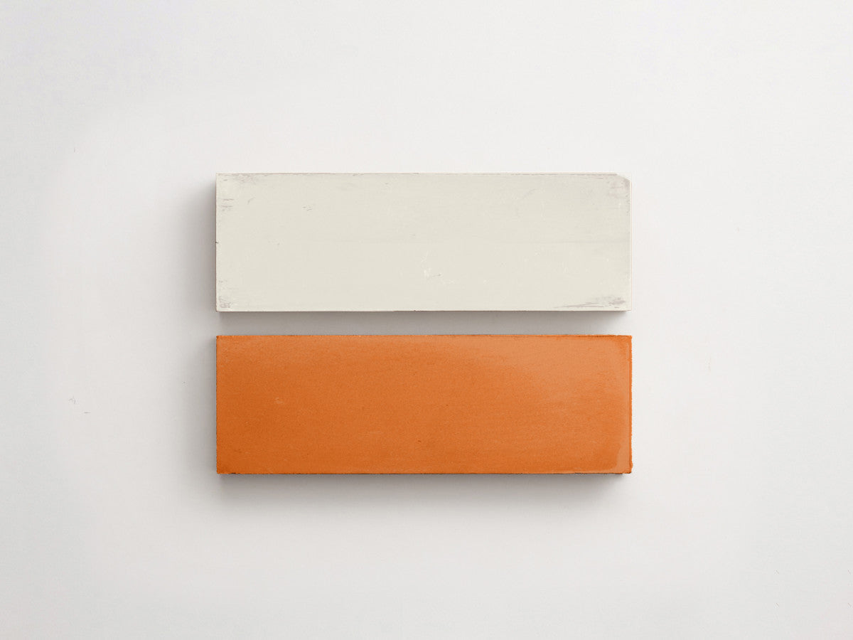 Cement Checkerboard Tile Bundle 6x2 Orange, White.