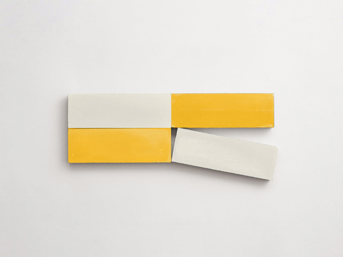 Cement Checkerboard Tile Bundle 6x2 White, Yellow.