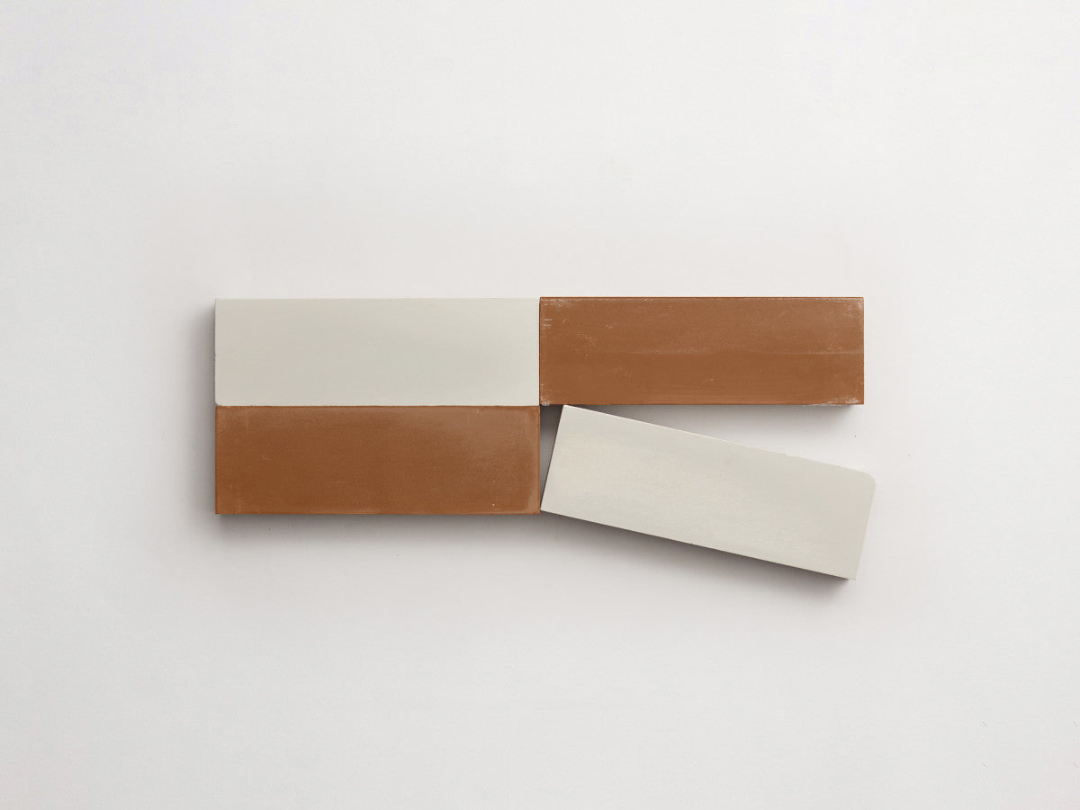 Cement Checkerboard Tile Bundle 6x2 White, Brown.