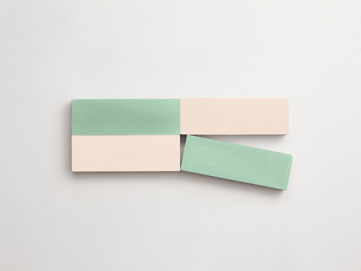 Cement Checkerboard Tile Bundle 6x2 Pink, Green.
