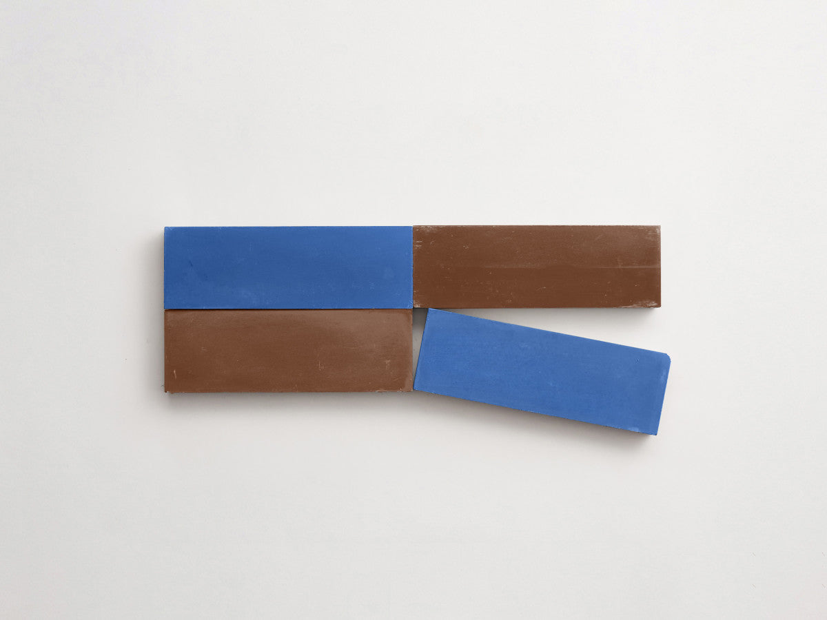 Cement Checkerboard Tile Bundle 6x2 Brown, Blue.